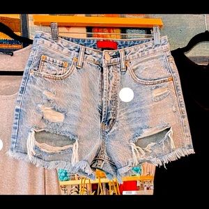 Signature8 Distressed Denim Shorts